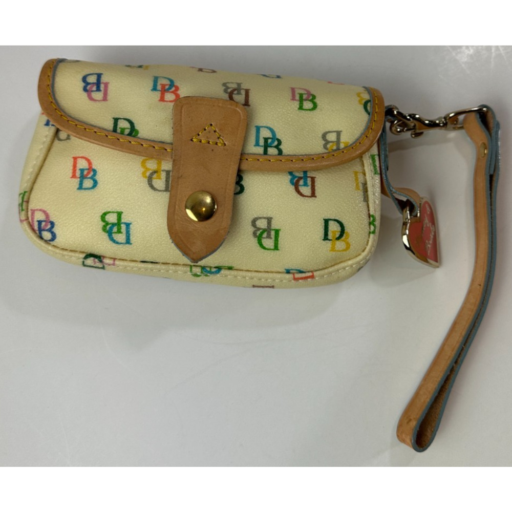 Dooney & Bourke Colorful Rainbow Monogram Logo Wristlet Mini Wallet Bag Purse - Picture 2 of 16